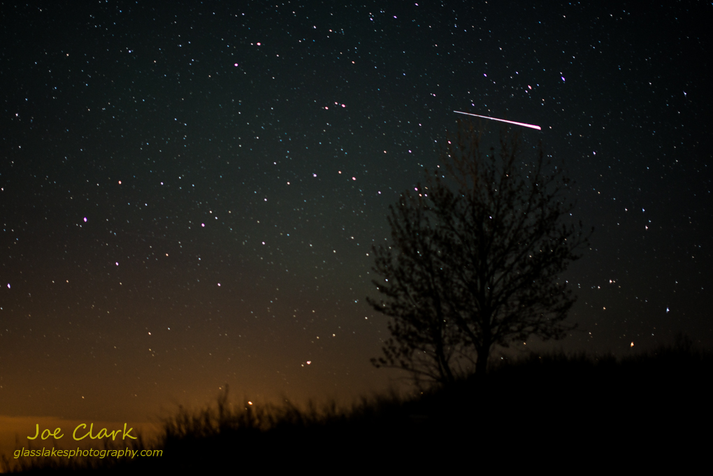 Camelopardalids Meteor in the Ludington State Park by Joe Clark www.glasslakesphotography.com
